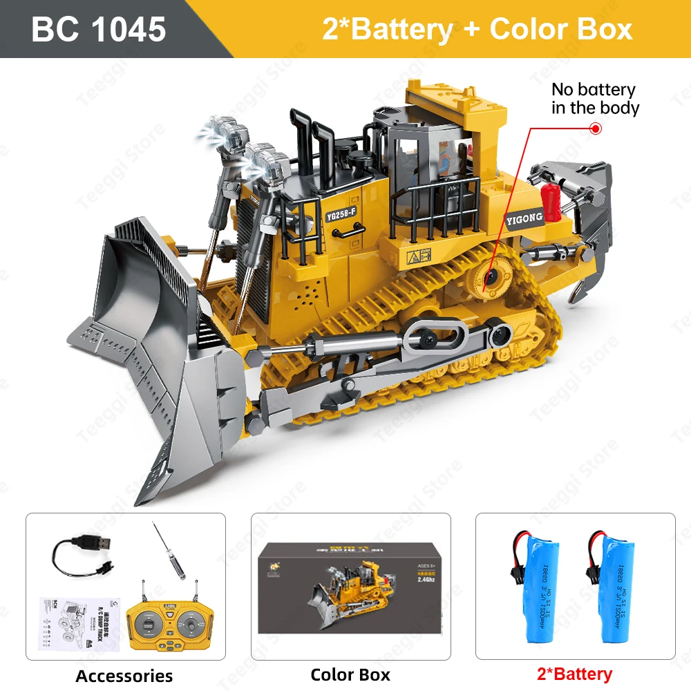 Teeggi 1:20 RC Bagger Auto Kinder Spielzeug 2,4G Fernbedienung Muldenkipper Auto Bulldozer Spielzeug Radio Elektroauto für Kinder Geschenk 3