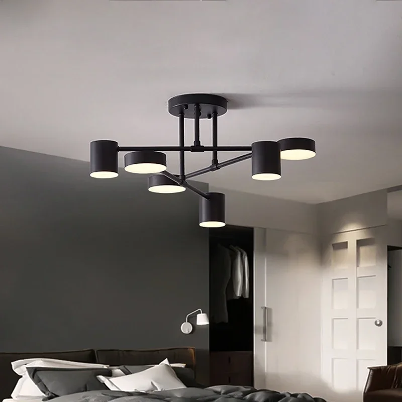 Nordic Bedroom Ceiling Light Living Room Lights Simple And Atmospheric Home Study Bar Creative Modern Wrought Iron Lamp