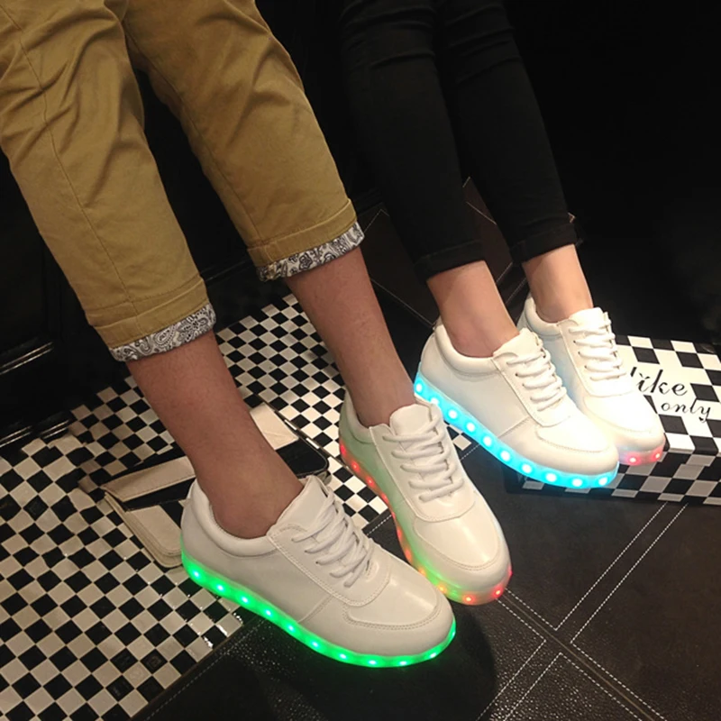 USB Charger Glowing Sneakers Boys LED Luminous Shoes Girls Breathable Sport Shoes Children Led Casual Shoes Size 34-46