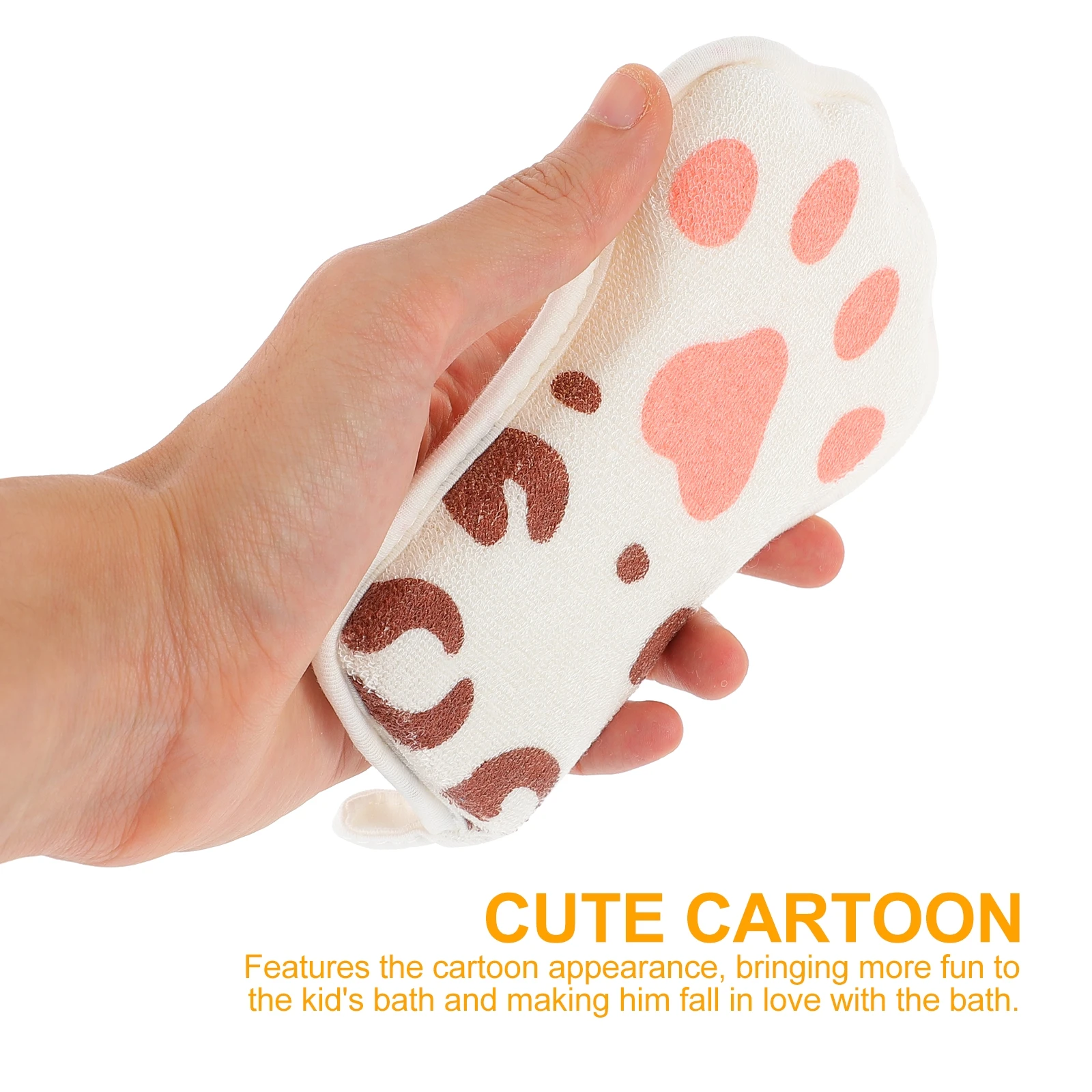 2 stuks babybadje spons kinderhanddoek pasgeboren cartoon luipaardprint scrubber veilig materiaal peeling leuk badtijd accessoires
