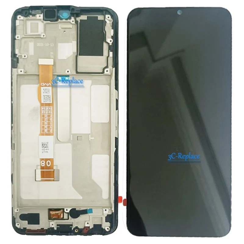 Black 6.58 Inch For Vivo Y76 5G V2124 LCD Display Touch Screen