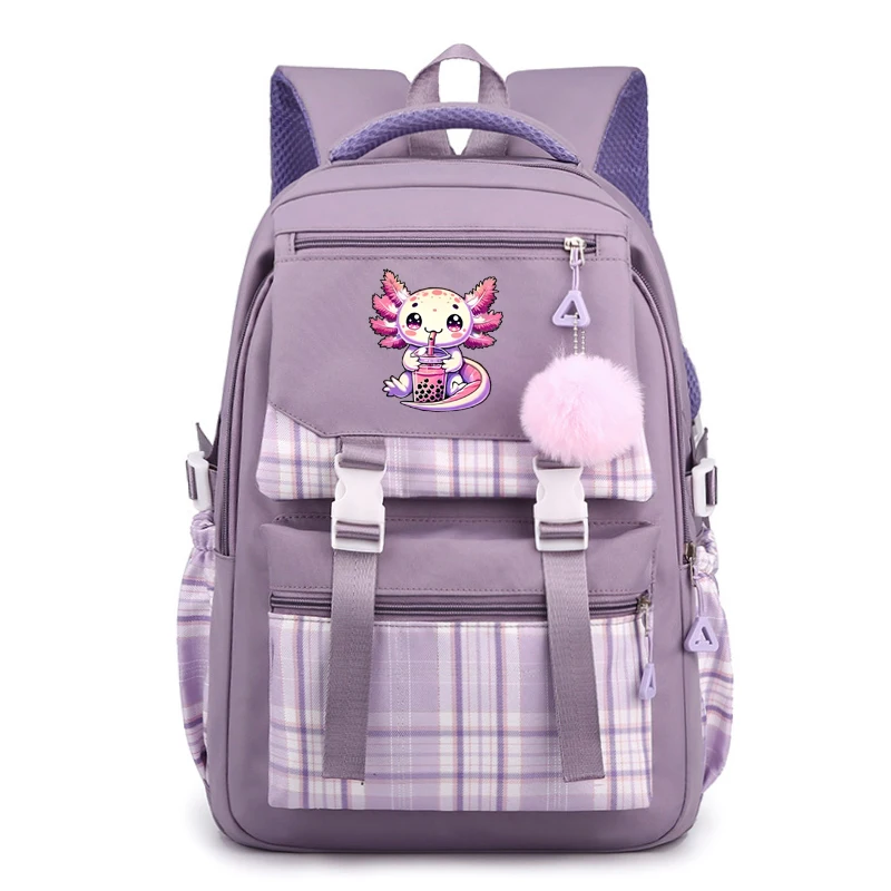 Axolotl 배낭 프린트 백팩, 십대 노트북 배낭, 귀여운 학교 가방