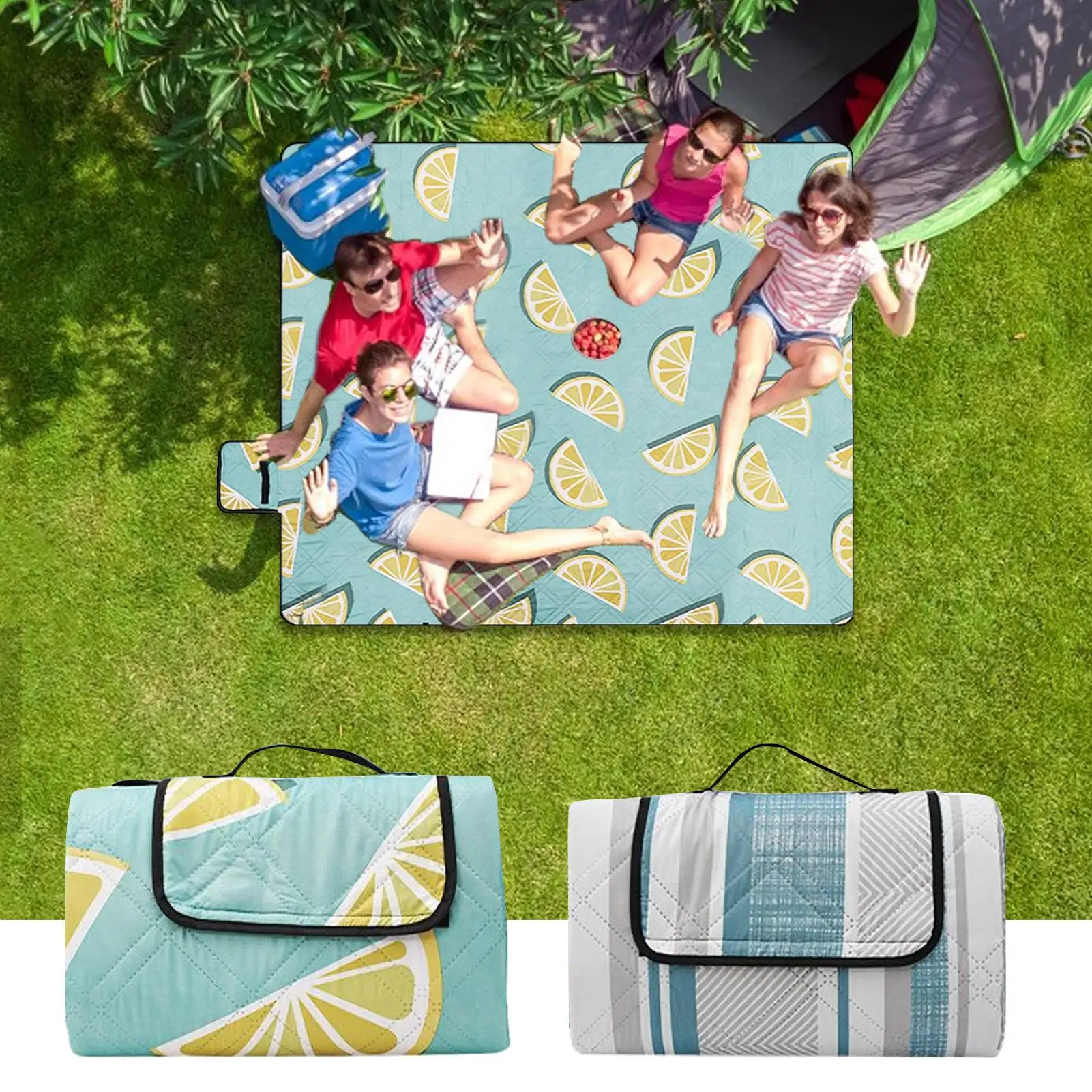 

Picnic Blankets Outdoor Camping Rug Waterproof Non-Slip Foldable Mat 78X78Inch For RV Porch Deck Balcony Pool Backyard Sand