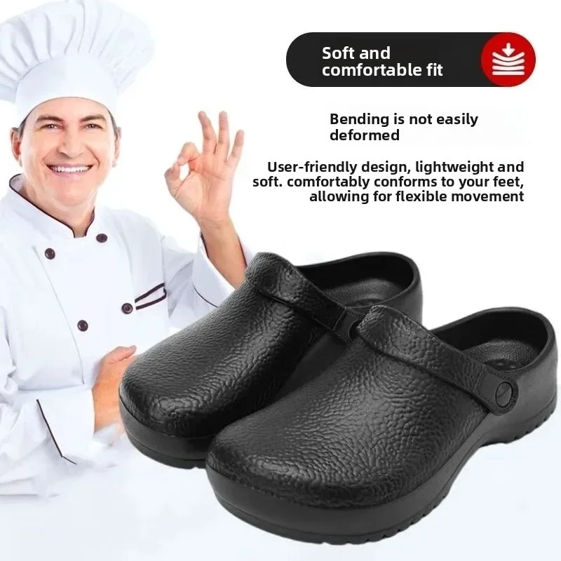 شبشب رجالي مقاوم للماء عدم الانزلاق أحذية عمل المطبخ جودة في الهواء الطلق الترفيه النعال للرجل الراحة لينة وحيد باوتو الصنادل