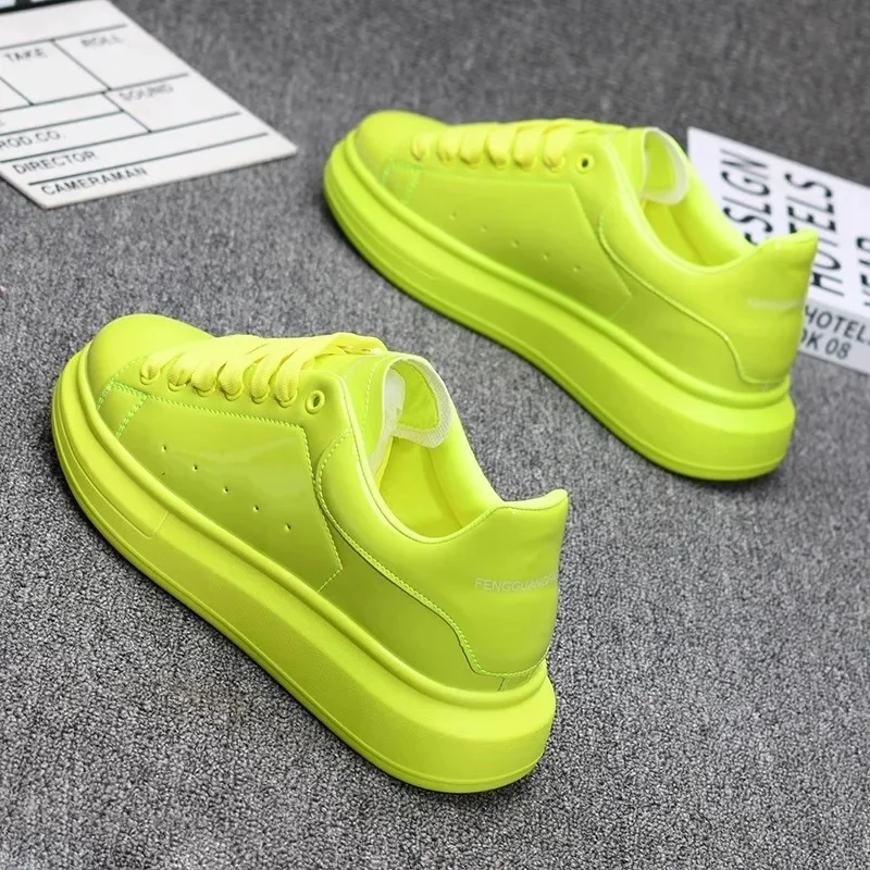 2025 Lacquered White Casual Shoes for Men Women Patent Leather Sneakers Thick Sole Skateboard Outdoor Tennis Walking Wear view 6