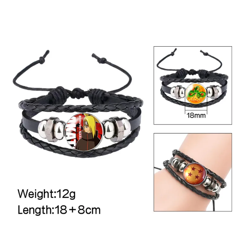 Naruto Sharingan Lederarmband Anime Cosplay Punk gewebtes Seil Armband Unisex Student Geschenk Retro-Stil handgefertigter Schmuck