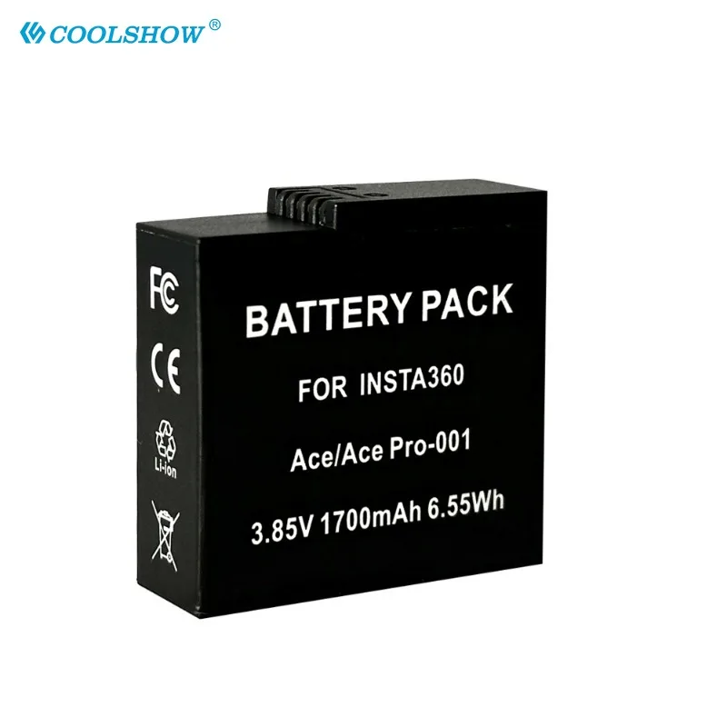Coolshow 1700mah batterien für insta360 ace pro batterie ladegerät action kamera akku für insta360 ace zubehör