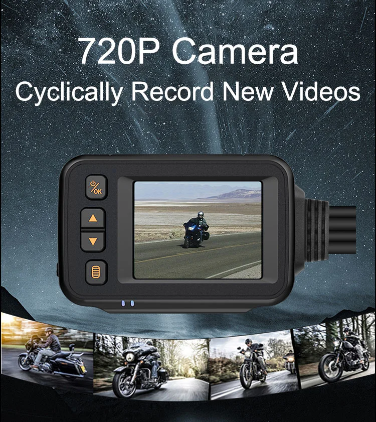 Waterproof Motorcycle Dash Camera 720P Complete Waterproof Riding Recorder Front And Rear Dual Recording Equipped