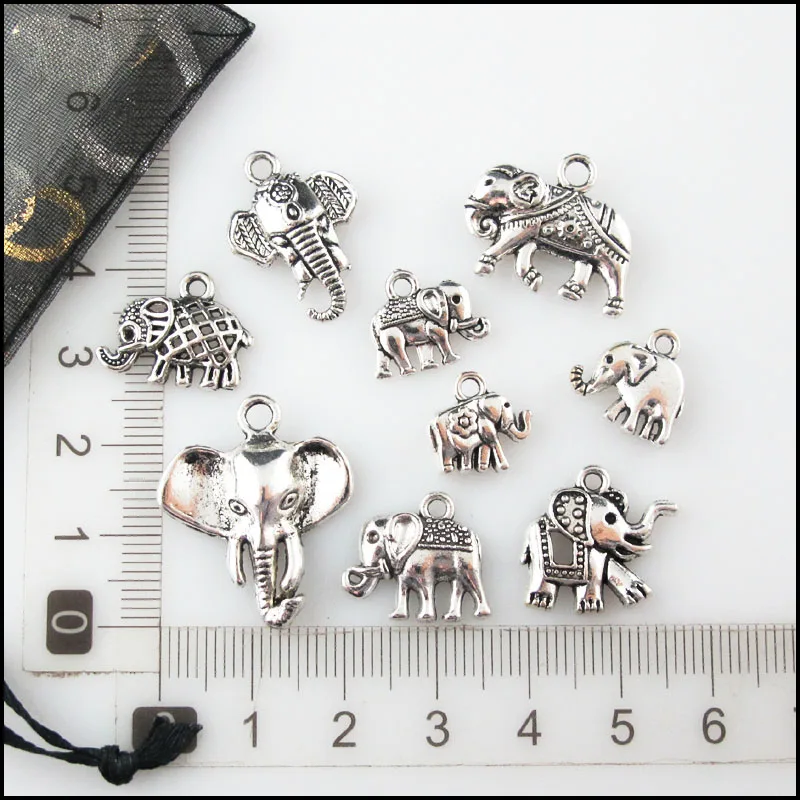 Fashion New Lovely Animal Elephant Charms Tibetan Silver Plated Pendants For Gifts Jewelry