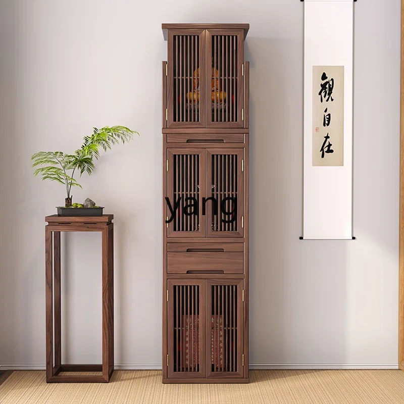 LMM,new Chinese solid wood shrine cabinet three-layer Buddhist shrine ancestor Buddhist shrine household
