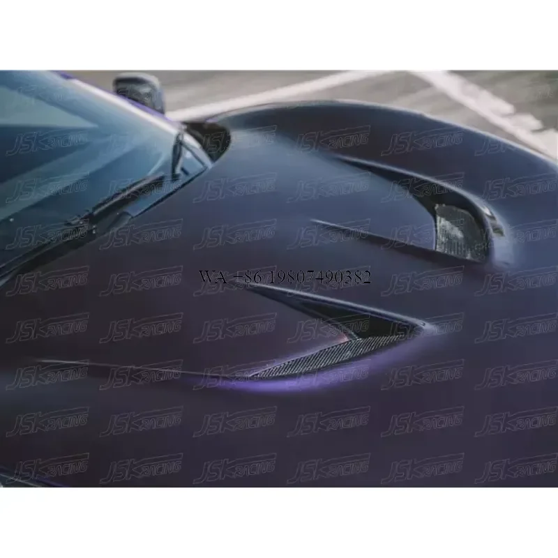 Wmwmnu Carbon Fiber Hood Bonnet for 458 Italia Spider 2011-2016 Black Sails Style Engine Cover Replacement Auto Body