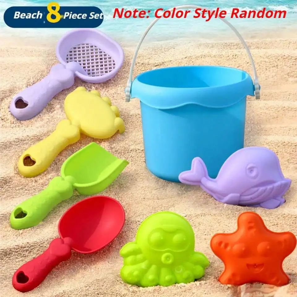 8PCS Summer Beach Sand Play Accessories Children Outdoor Games Beach Toys For Kids Winter Snow Play Tools (random colors)