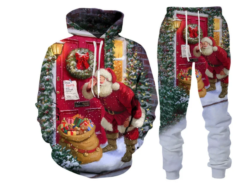 

3D Christmas Printed Hoodie + Pants Suit Cool Men/Women 2 Pcs Sportwear Tracksuit Set Autumn and Winter Men's Clothing