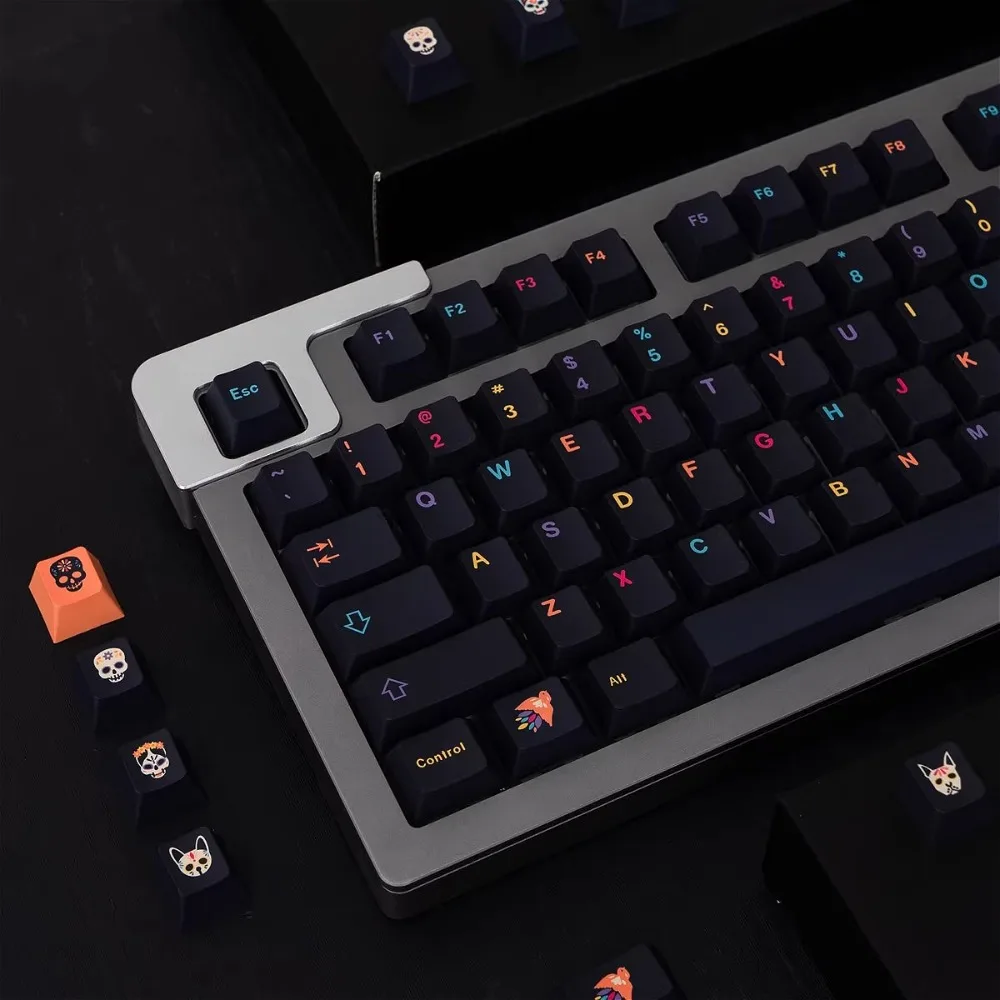 

Underworld Small Complete Set of Keycaps Thermosublimation Cool Theme Cherry Height PBT Black Keycaps For all MX type keyboards