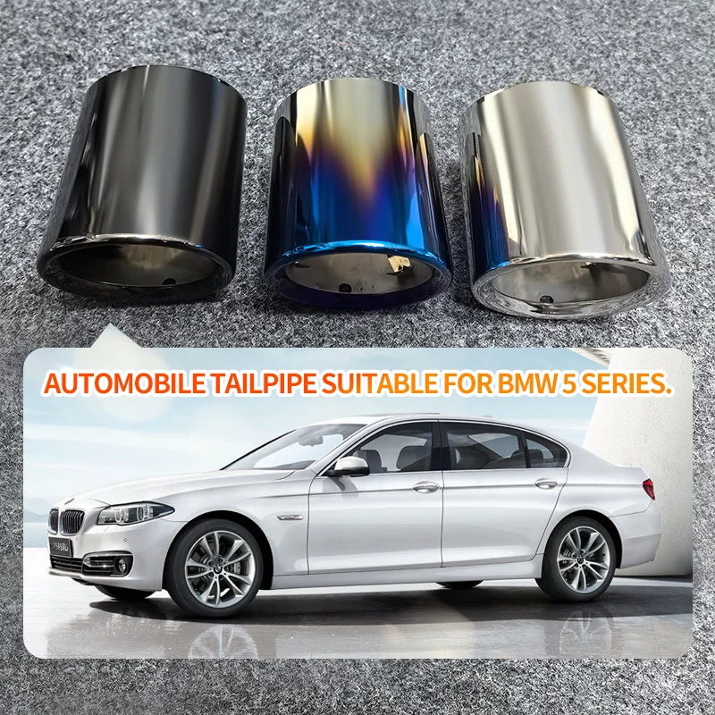 2Pcs Exhaust Tips For BMW 5-Series 520i 523i 525i 528i 530i 535d F07/F10/F11/F18 E39 E60 E61 Exhaust Tail Pipe Muffler 76mm