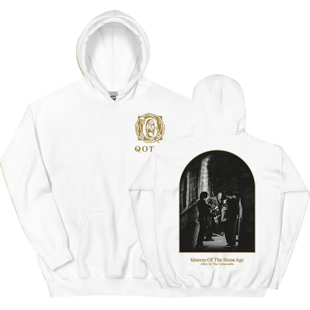 

QOTSA Alive in The Catacombs Hoodies QUEENS OF THE STONE AGE Rock Band Sweatshirts Hip Hop Unisex Streetwear Men Women Clothing