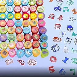 10pcs Kids Assorted Self-Ink Stamps for Birthday Party Favor Carnival Prizes School Stampers Halloween Christmas Zoo sellos