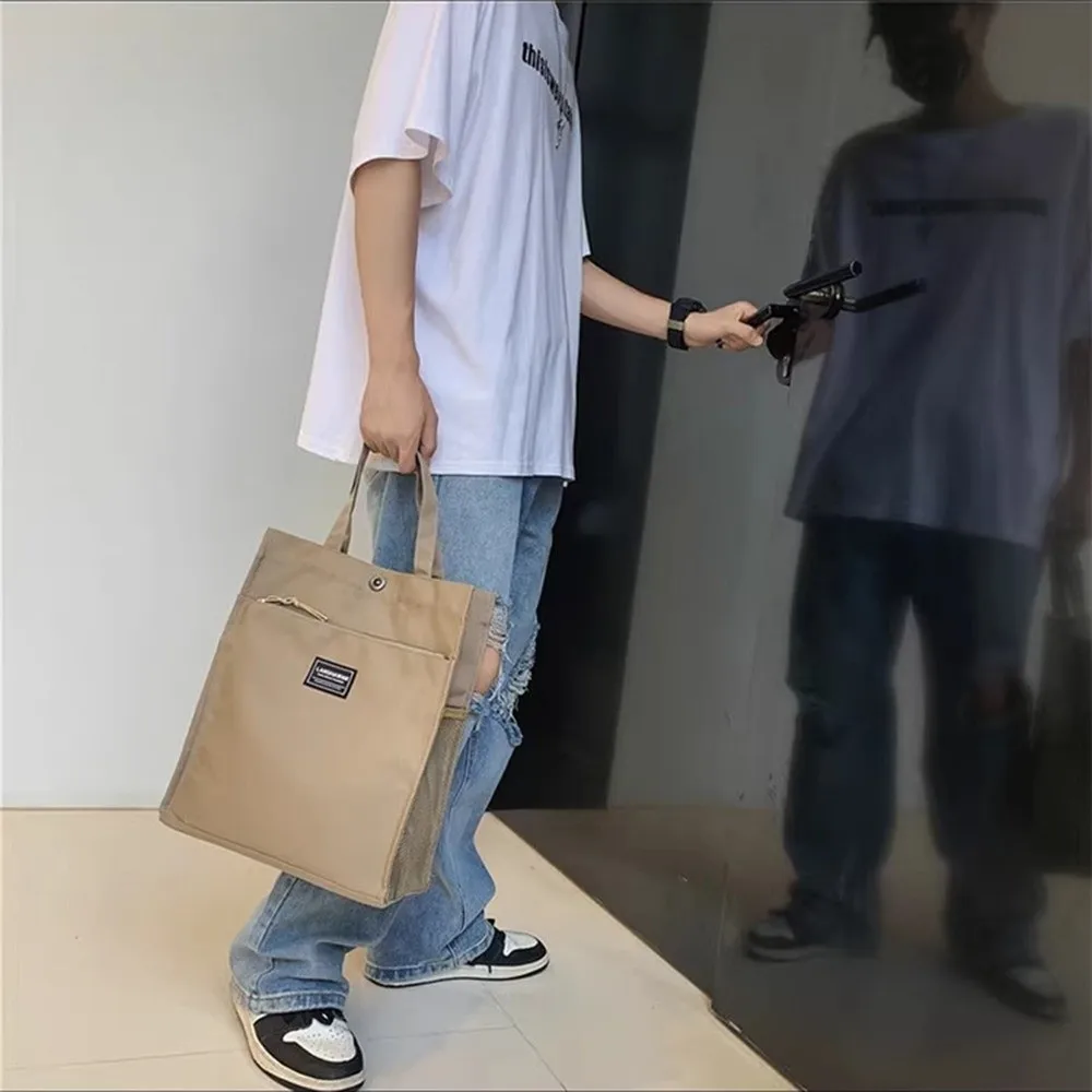 

Повседневная мужская дорожная сумка-тоут из ткани Оксфорд, водонепроницаемая легкая сумка, большая вместительная модная холщовая сумка на плечо унисекс