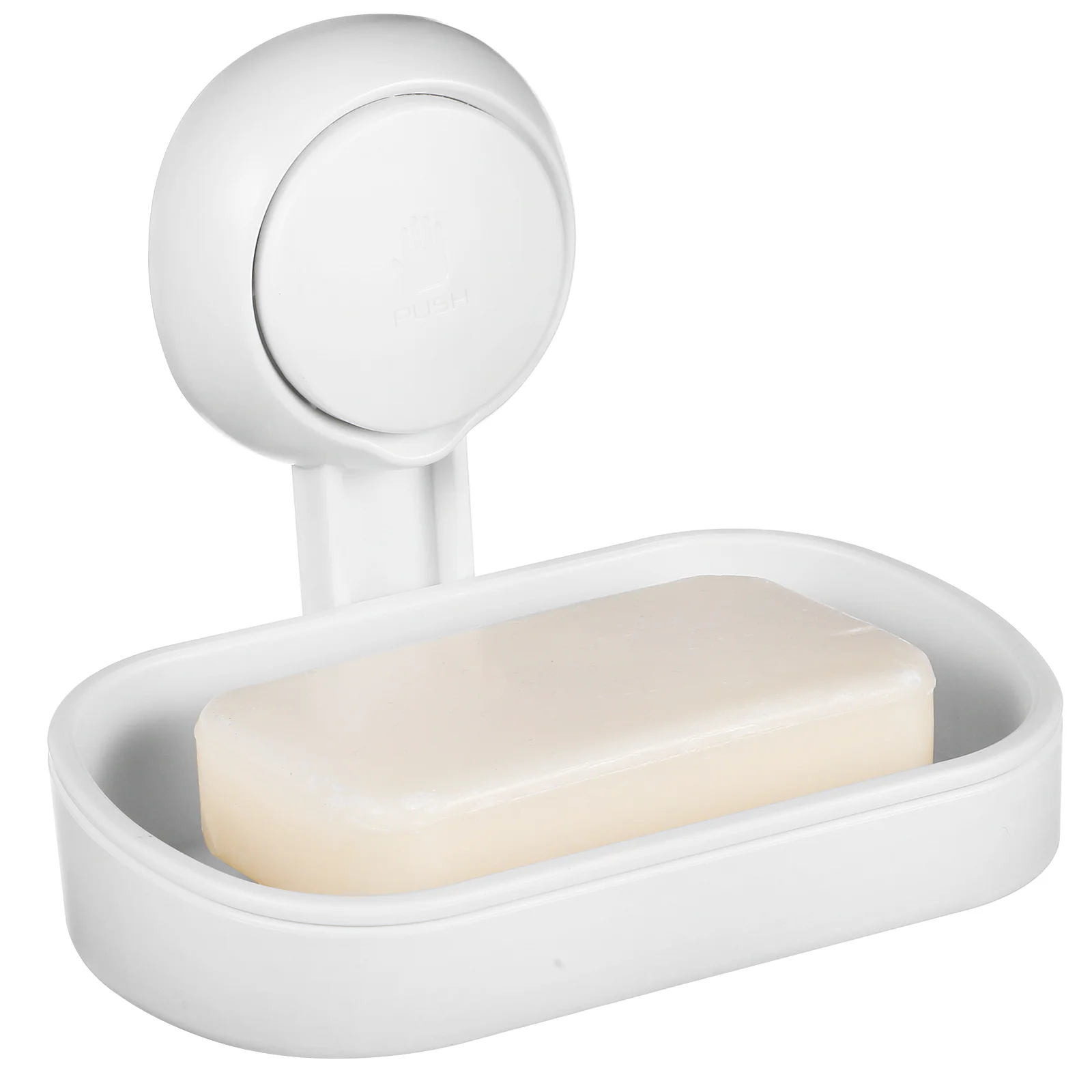 

Suction Cup Soap Dish Bathroom Tray Holder Wall Mount Bar Draining Sucker With Storage