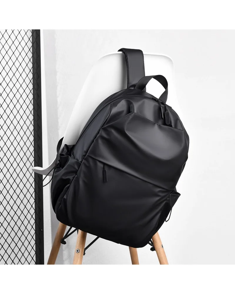 Computer backpack fashion trend simple solid color travel backpack large capacity backpack