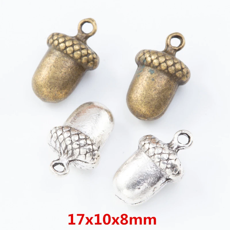 30pcs 17*10MM Zakka Style Wedding Creative Gift Alloy Pine Nut Charm Jewelry, Vintage Classic Handmade Diy Sweater Necklace Pend