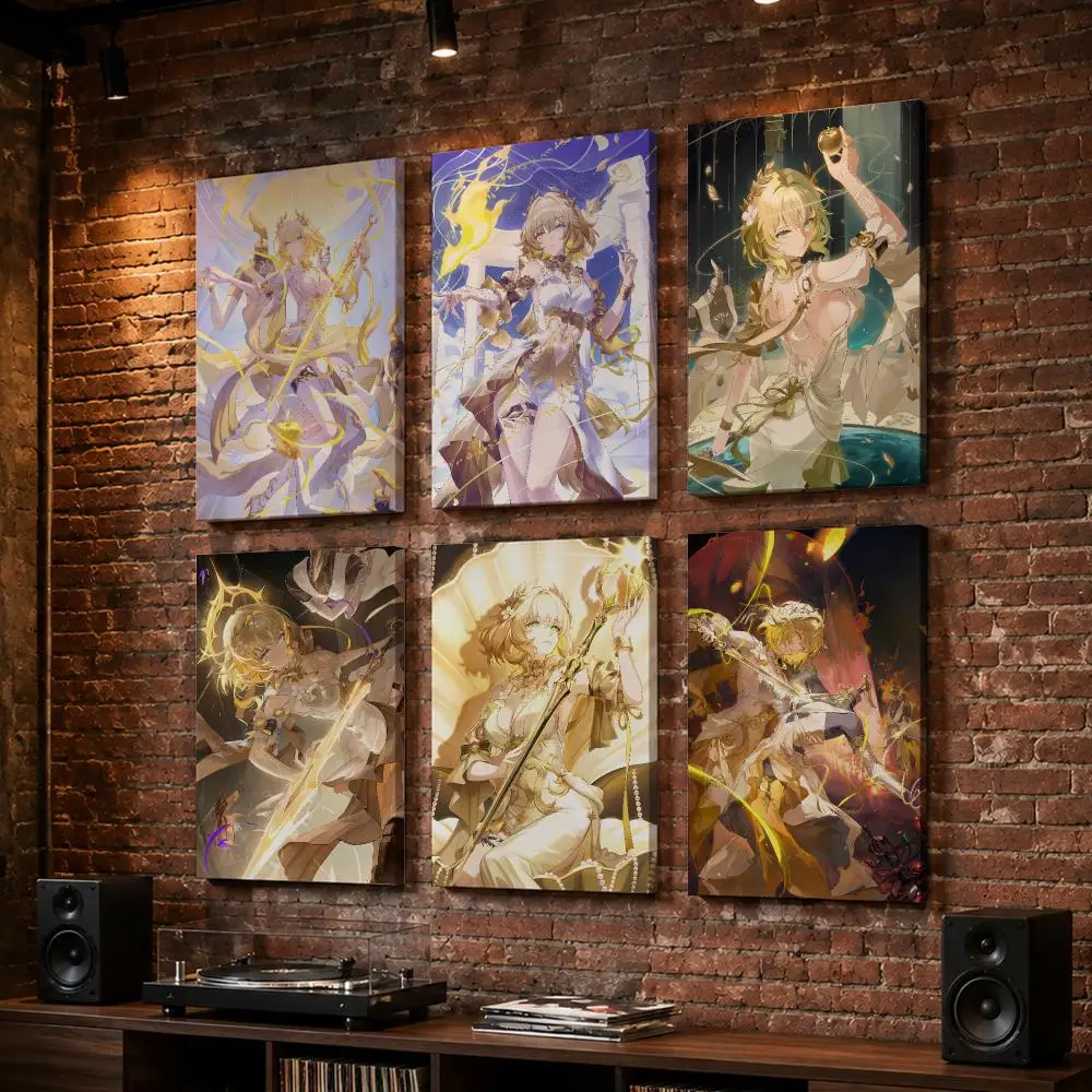 Honkai Star Rail Aglaea Game Framed Wall Painting Wood Framed Wall Art Print For Bedroom Living Room Hallway Office Home Decor