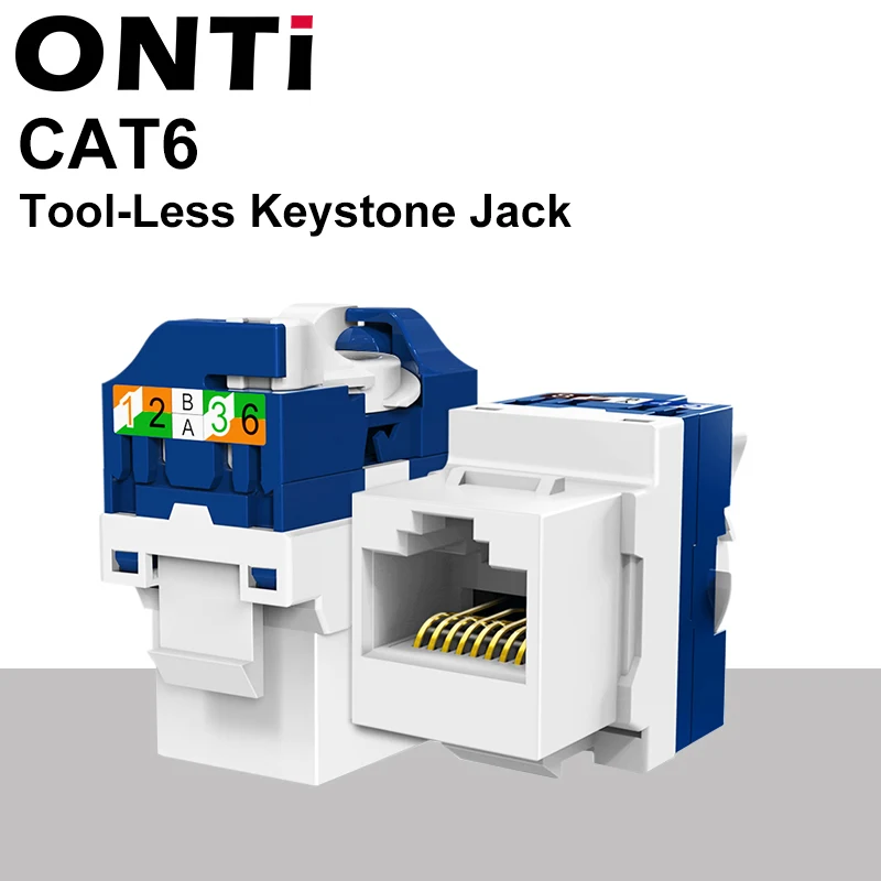 

OMAY RJ45 Keystone Jack, CAT6 CAT5E CAT6A Tool Free Self-Locking Module Adapter No Punch-Down Tool Couplers
