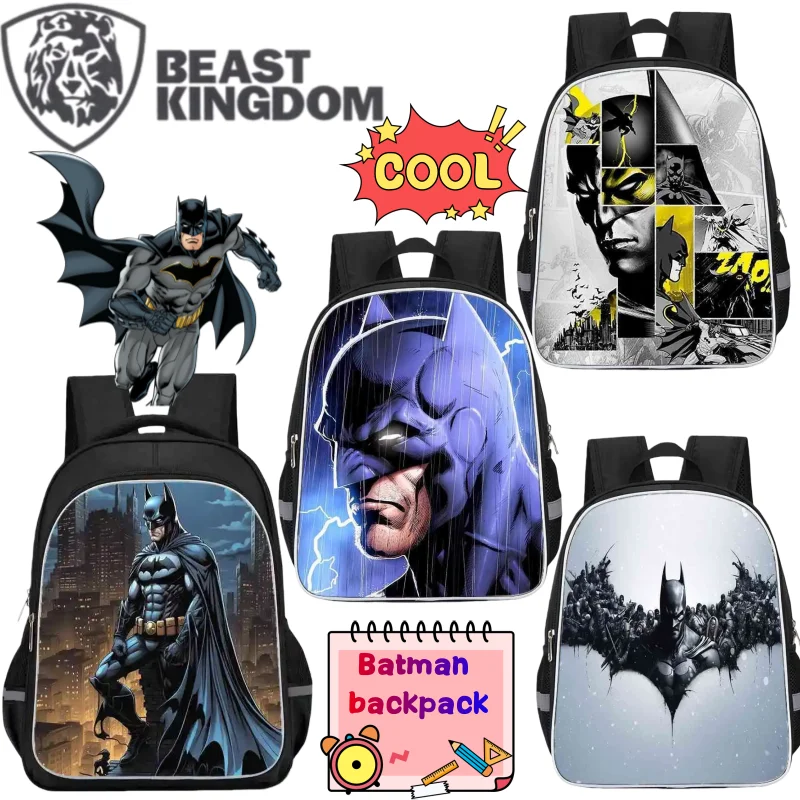 

BeastKingdom Бэтмен школьный рюкзак аниме крутой мультфильм с принтом студенческий большой емкости портативный водонепроницаемый грязеотталкивающий рюкзак