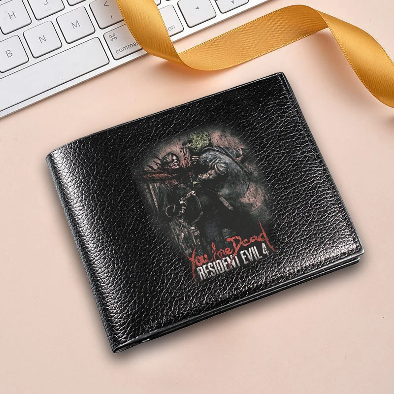 Residents Evils Leather Wallet Men’s Purse Card Holders Bags with Coin Pocket Fashion Exquisite Business Billfold Vintage Pouch