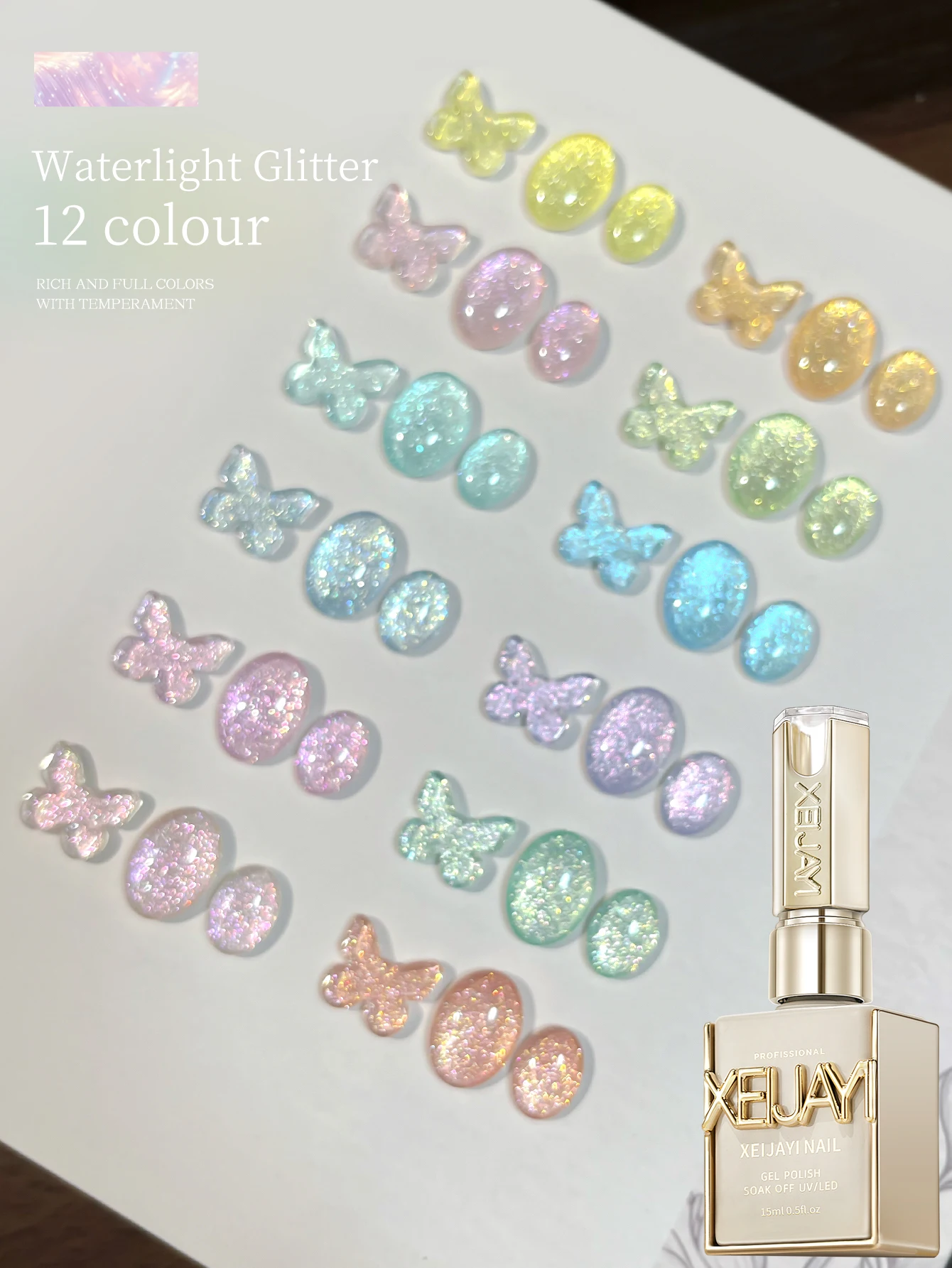 XEIJAYI 12Pcs 15ml Gel Nail Polish Set,UV LED Soaking Nail Gel, Semi-Permanent, DIY Salon Quality Nail Art Gel For Spring