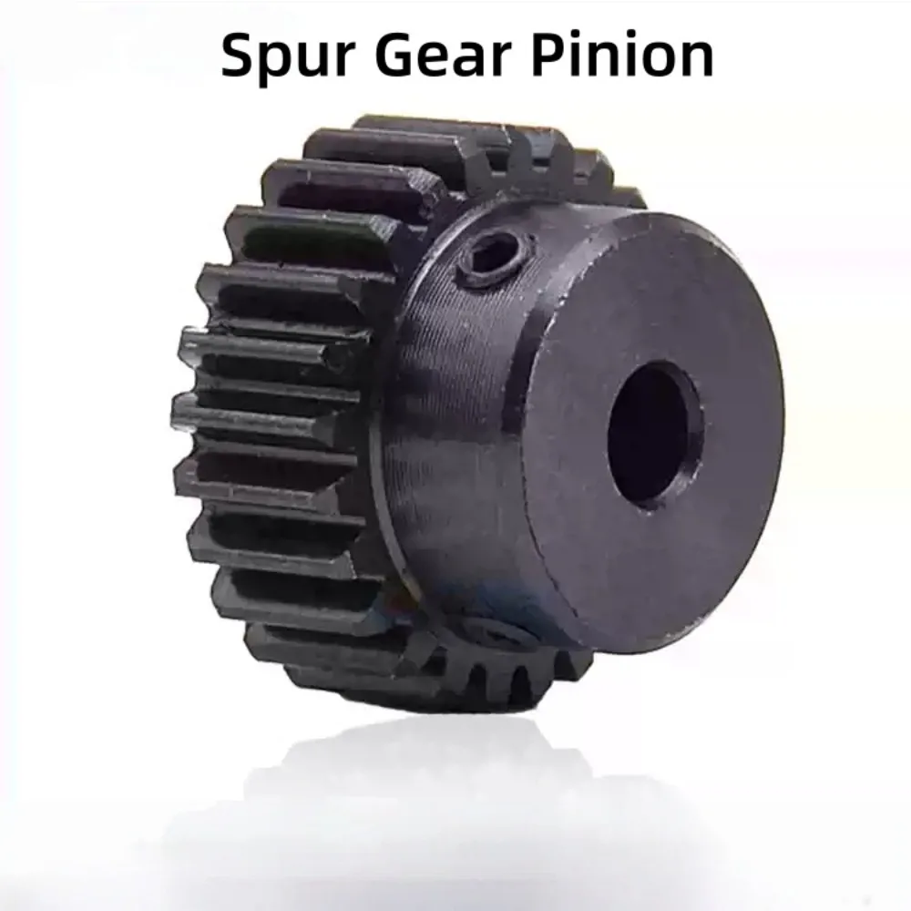 1Pc 1 Module Spur Pinion Gear, 15T-23T Blackened Steel Gear with Step, Bore 4-12.7mm for Mechanical Transmission Parts