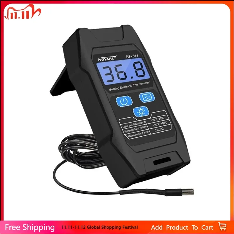 

NOYAFA NF-514 Portable Building Electronic Thermometer Temperature Tester High Accurancy LCD Thermodetector Temp Measure Tool