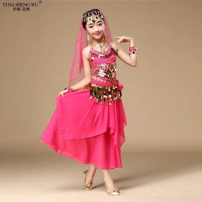 Kids Belly Dance Costumes Set 2/7pcs Oriental Dance Girls Belly Dancing India Belly Dance Clothes Kids Indian Bellydance Costume