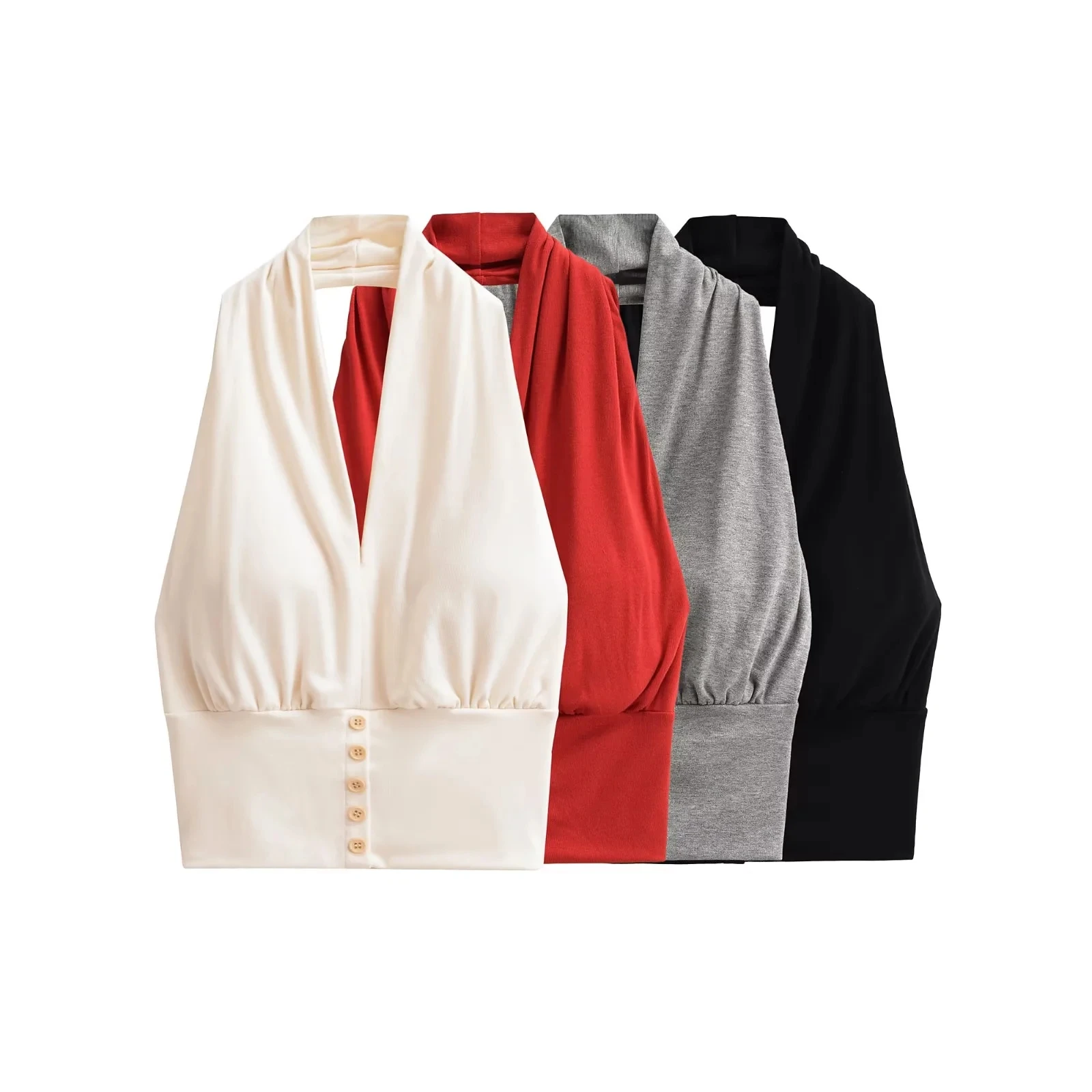 

Sexy Strapl Crop Top Women's ort Svel Vest with Chest Pad Slim Fit European Sle V-ne Outerwear for Ladies