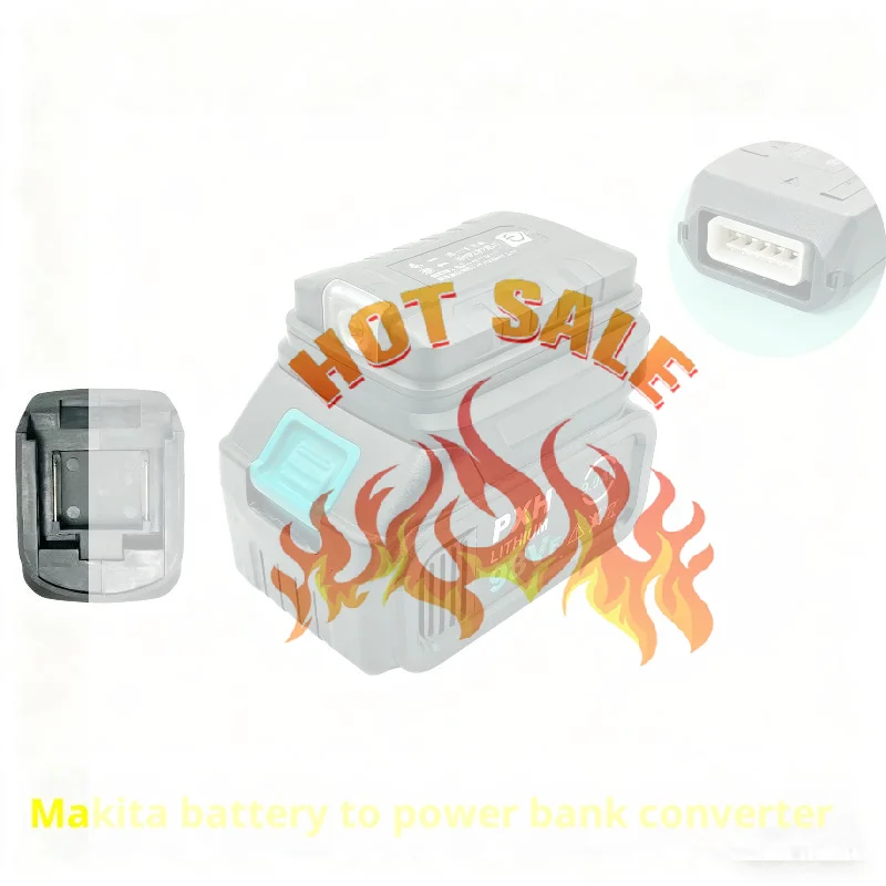 1Pcs For 18V Li-ion Battery Case Adapter Dual USB Ports Power Bank Phone Charger LED Working Light Converter Lamp Flashlight