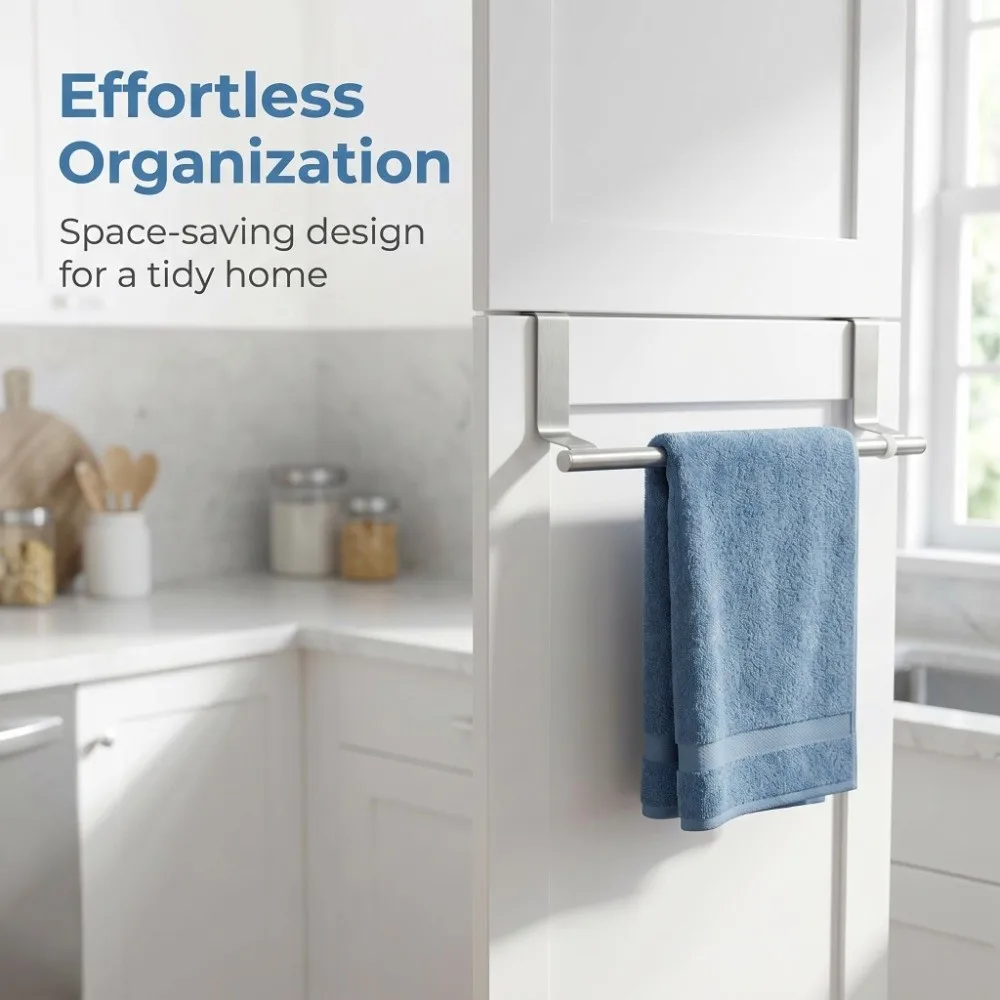 Practical Stainless Steel Towel Rack Retractable No Drilling Towel Holder Silver Space Saving Towel Bar over Door