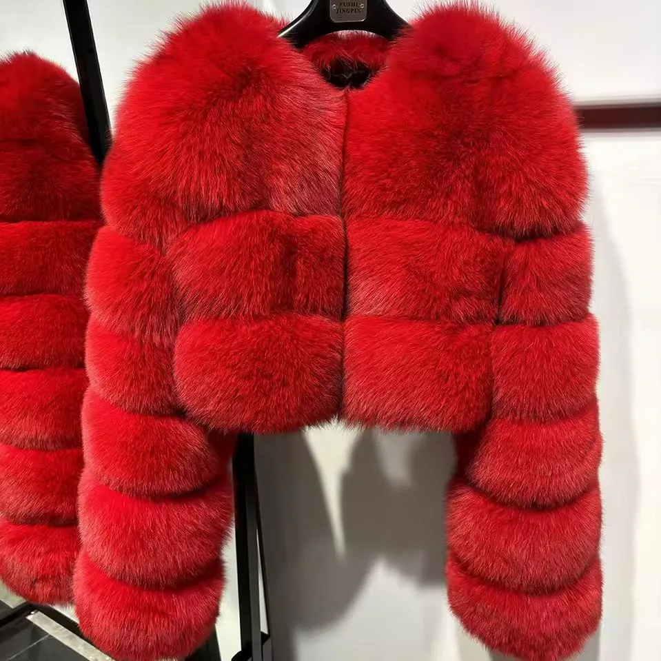 Women Faux Fox Fur Coat Solid Short Jacket V Neck Solid Long Sleeve Thick Warm Fur Office Lady Elegant Casual 2026 Autumn Winter