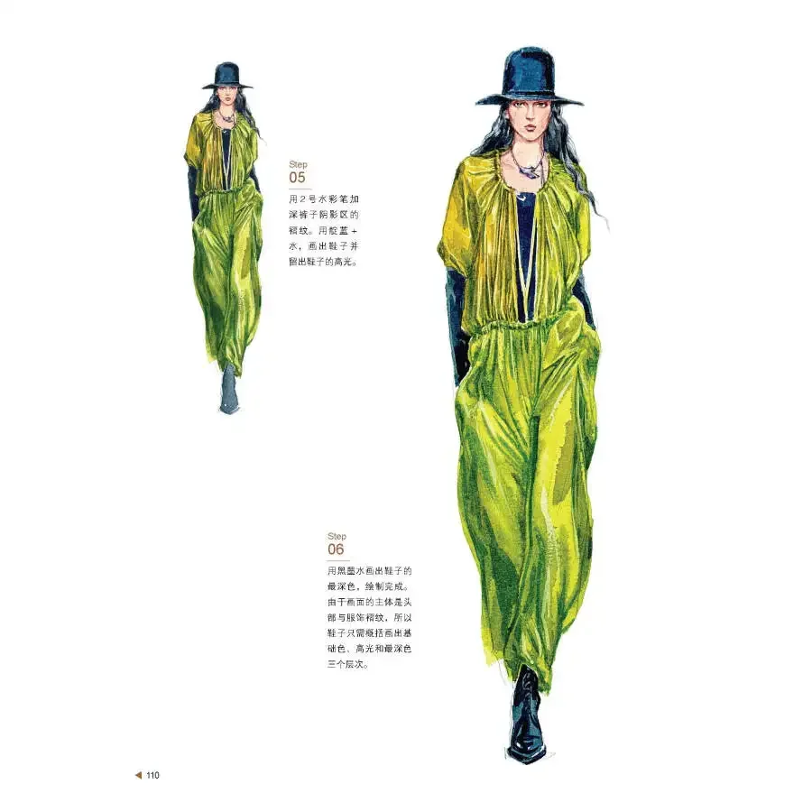 Mode Kleding Ontwerp Boek Kostuum Ontwerp Renderings Aquarel Handgeschilderde Performance Basis Tutorial Boek
