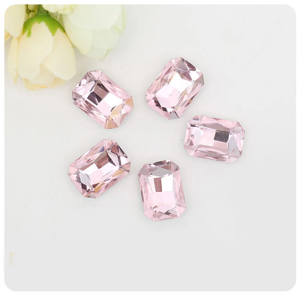 50Pcs Octagonal Glass Drills Colorful Rhinestones DIY Accessories Nail Art Home Decor Fashion Jewelry Colorful Rhinestone