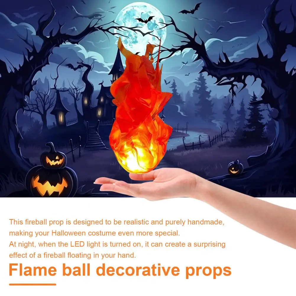 Led Fireball Halloween Costume Accessory Halloween Floating Fireball Prop Artificial Flame Lamp for Role Playing for Home