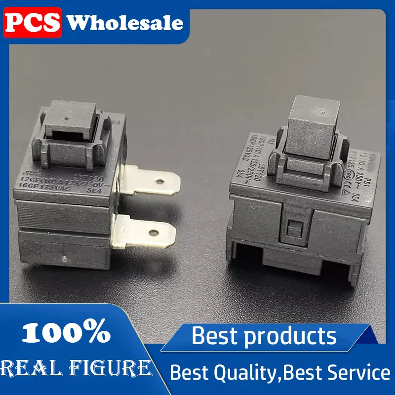 

Original authentic PS1 locked power switch 2 pin 12A250V self-locking button Lake vacuum cleaner water heater button