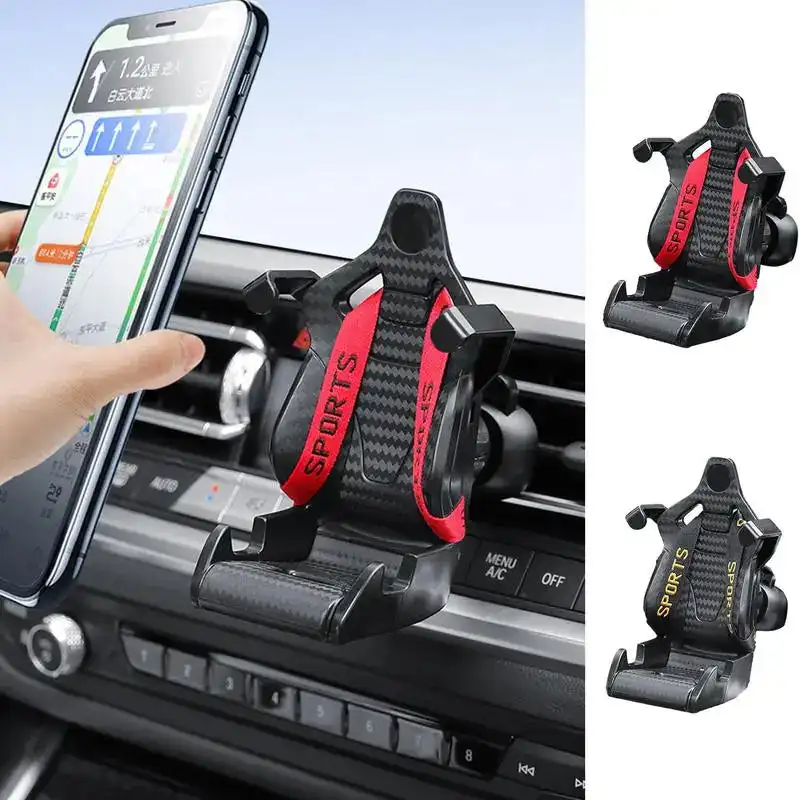 Racing Seat Design Car Phone Holder Car Air Vent Clip Creative Design Racing Seat Phone Holder Car Navigation Holder Decoration