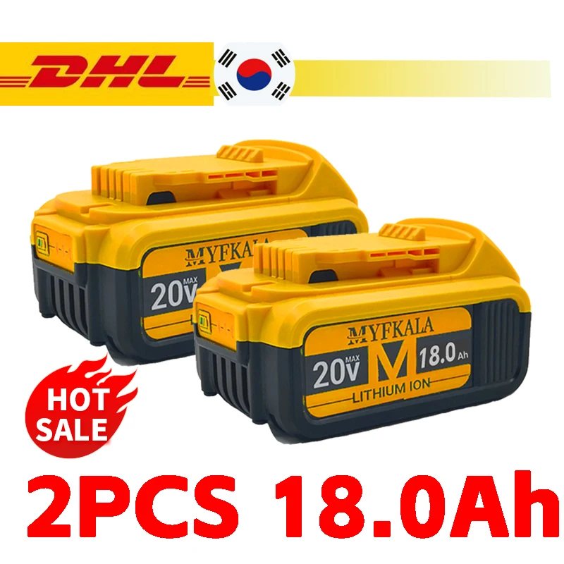 free shipping 20V 18000mAh Lithium Replacement Battery For Dewalt  DCB184 DCB200 DCB182 DCB180 DCB181 DCB182 DCB201