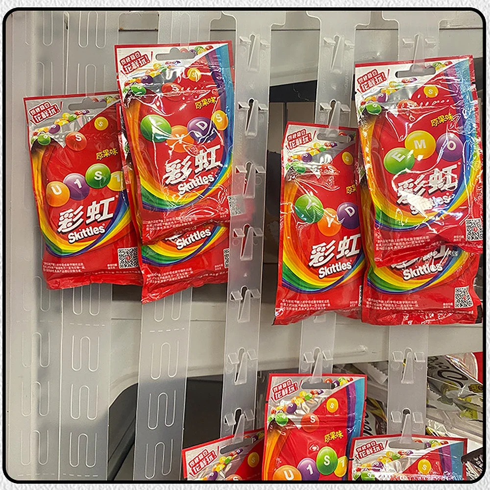 Plastic Snack Hanging Strips Store Hang Snacks Display Hanger No Hooks Supermarket Shelf Useful Shop Merchandising Clip Strip