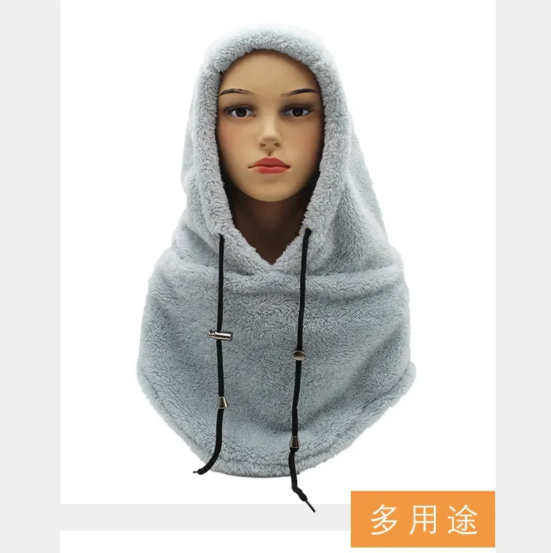 Winter Warm Fleece Cycling Cap Balaclava Windproof Ski Hat Outdoor Sports Cold Beanies Plush Bike Bicycle Riding Accessory