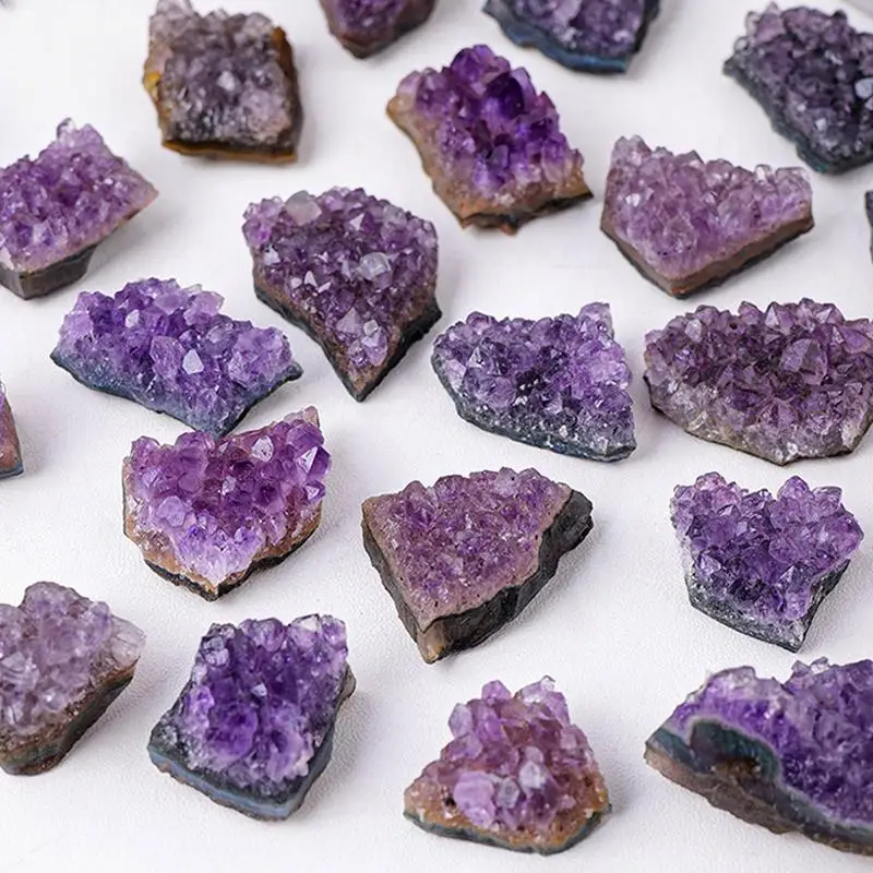 Amethyst Cluster Decor Natural Raw Stones for Stylish Meditation Crystals Cluster Deep Purple Crystals for Room Home Workplace