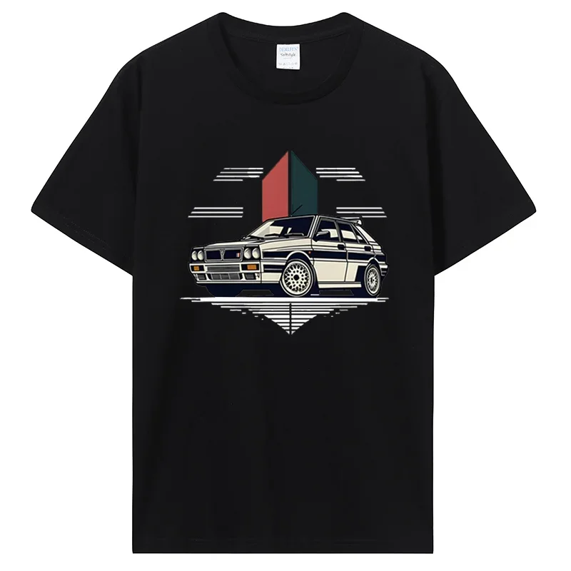 

Casual Integrale rally car printed T-shirt men's clothing fashion fitness T shirt cotton tops tees oversized unisex tshirt