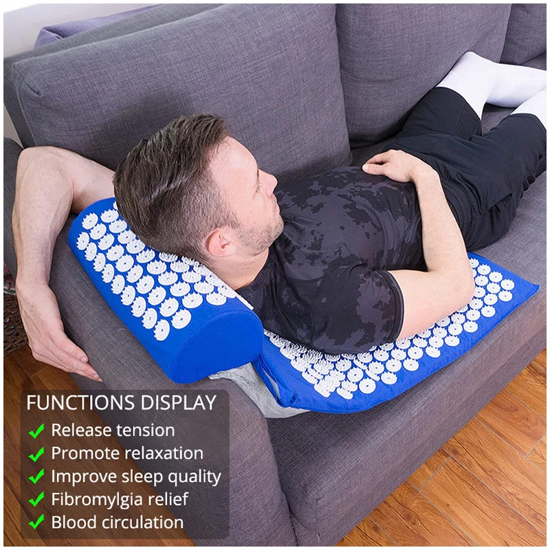 Back and Neck Pain Relief Acupressure Mat and Pillow Set, Chronic Back Pain Treatment - Relieves Your Stress of Lower Upper Back