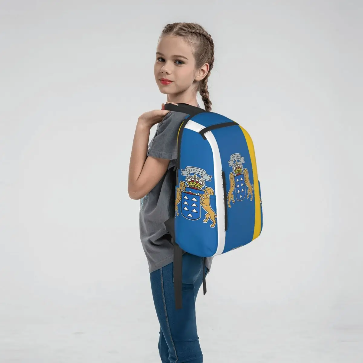 Spain Flag Oceano Canary Islands Backpack Large Capacity Boys Girls BookBag School Bag Shoulder Bags for Men Women