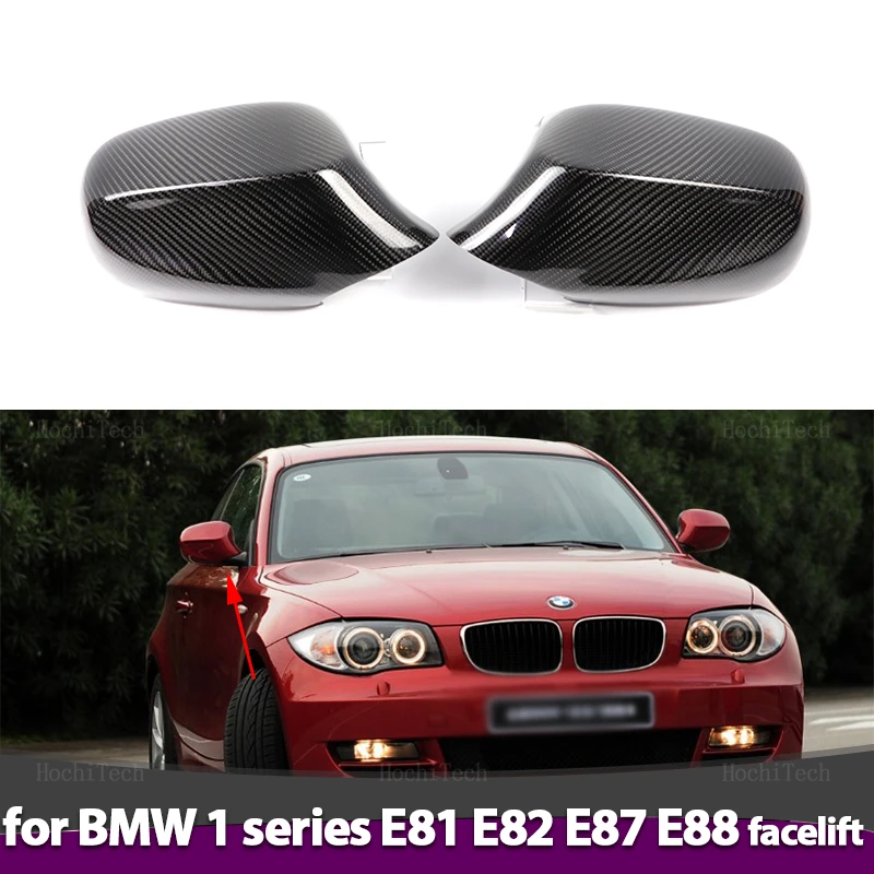 

Real Carbon Fiber Door Wing Side Mirror Cover Caps Shell Case for BMW E81 E82 E87 E88 116d 118i 118d 120i 120d 130i LCI Facelift